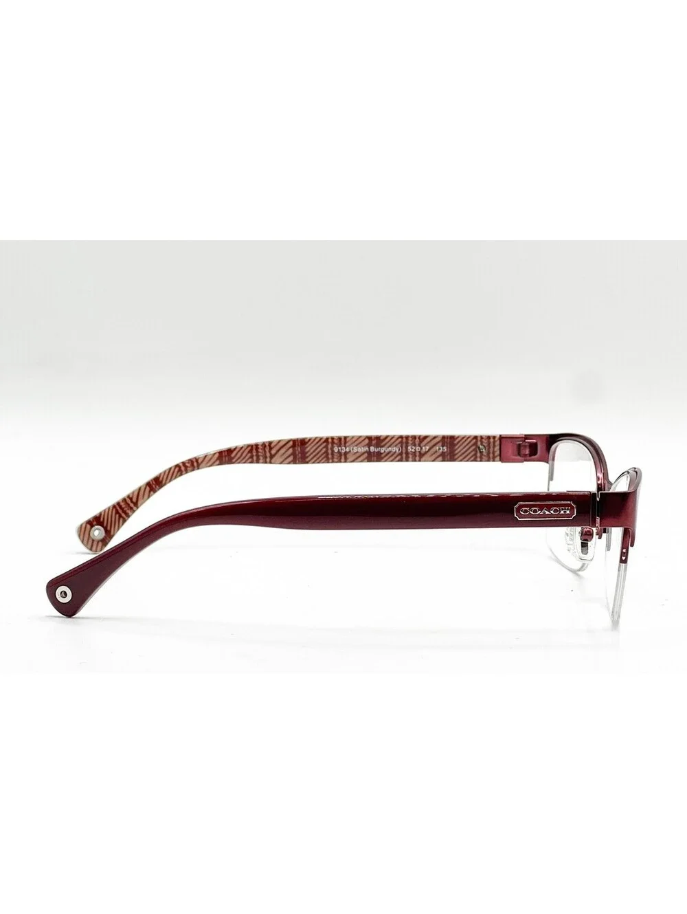 Coach HC 5038 9134 Satin Burgundy Rectangle Authentic Eyeglass Frames 52-17